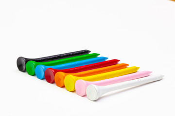 Fototapeta premium Golf set - golf ball and wooden tees.