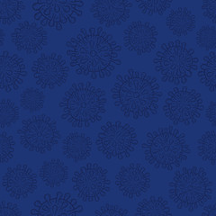 Coronavirus COVID-19 cells seamless pattern vector illustration. Virus bacteria background isolated on white