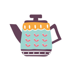 tea or coffee kettle flat style icon vector design