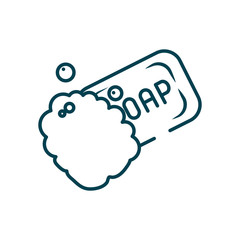 soap with foam icon, line style