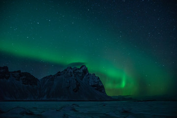 Fototapeta na wymiar Stoksness Iceland Nordern Light