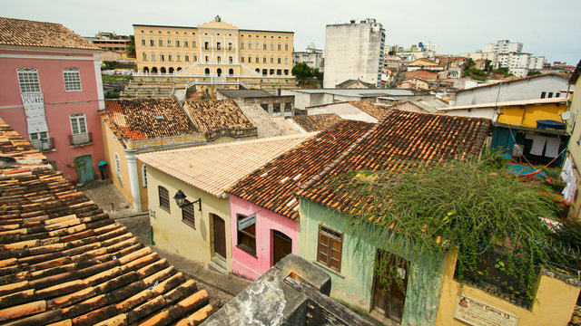 Centro antigo de Salvador, Bahia, vazio sem pessoas.