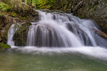 Fototapeta na wymiar Die oberen Kaskaden der Josephstaler Wasserfälle