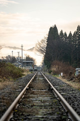 Fototapeta premium 新潟県 磐越西線 咲花駅周辺景色