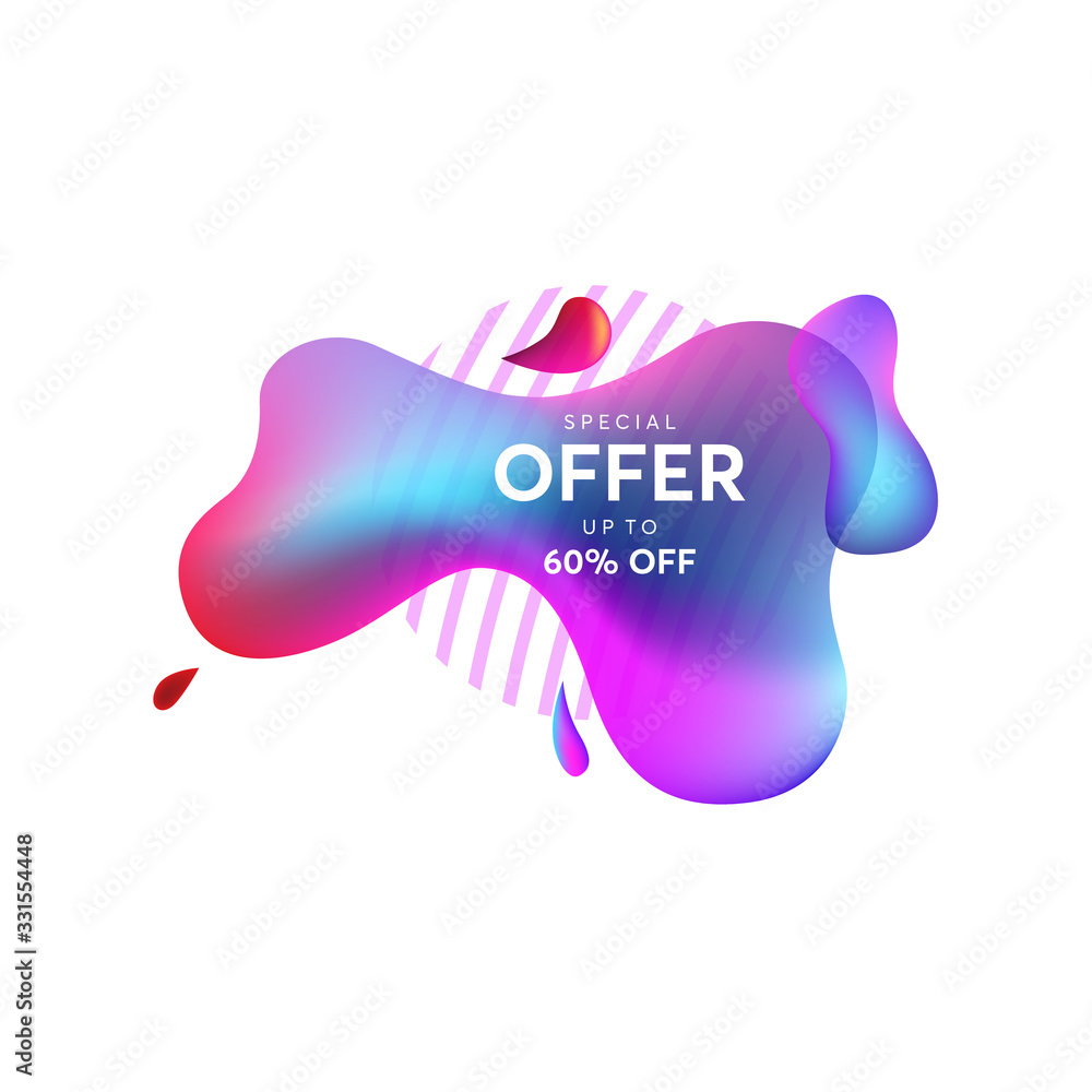 Wall mural abstract liquid shape. fluid design, abstract modern graphic elements. dynamical colored forms and l