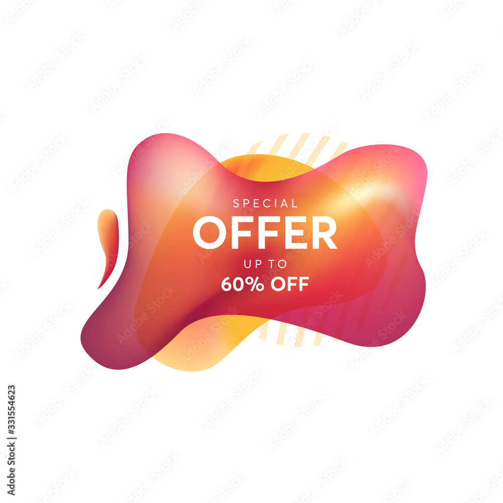 Wall mural abstract liquid shape. fluid design, abstract modern graphic elements. dynamical colored forms and l