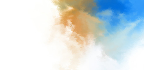 Abstract colorful watercolor on white background. Digital art painting.