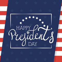 Naklejka na ściany i meble happy presidents day poster with usa flag