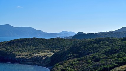 Fototapeta na wymiar 生月島大バエ灯台から見る生月大橋の情景＠長崎