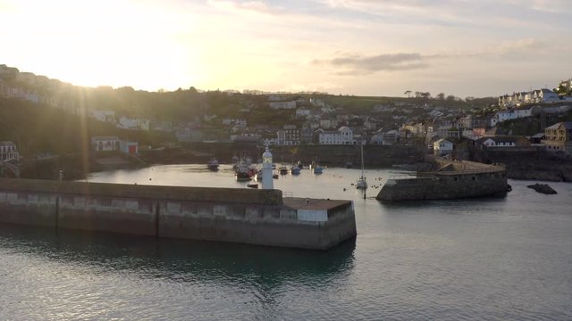 Mevagissey Harbour at Sunset in Cornwall UK