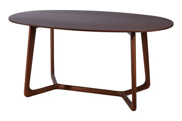 Wooden table isolated on white background.