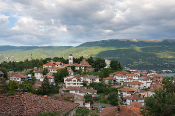 Fototapeta na wymiar Ville d'Ohrid en Macédoine du Nord