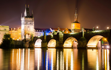 Charles Bridge over River Vltava, Prague