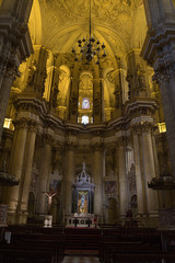 Main altar of the Malaga cathedral, Spain