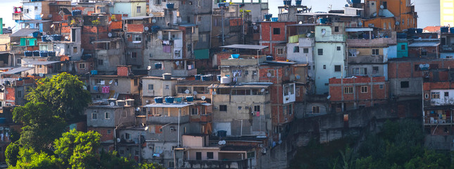 Fototapeta Favelas in the city of Rio de Janeiro. A place where poor people live. obraz