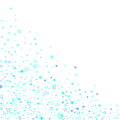 Blue, cyan, turquoise glitter stars confetti