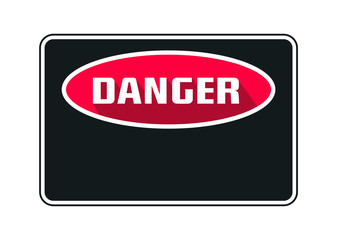 Danger sign. Blank danger sign in red, black and white colors vector illustration