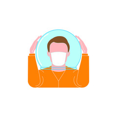 Corona virus - staying at home (self-isolation). Home Quarantine illustration. Corona virus self-quarantine. Isolation period at home. Self-isolation shield from coronavirus. Vector.