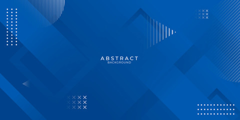  Blue modern background with memphis element design 