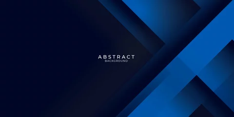 Fototapeten Dark blue background with abstract graphic elements for presentation background design. © Salman