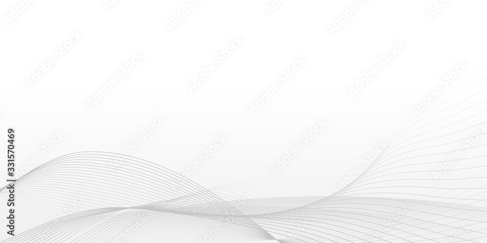 Poster abstract white technology background with curve wave lines