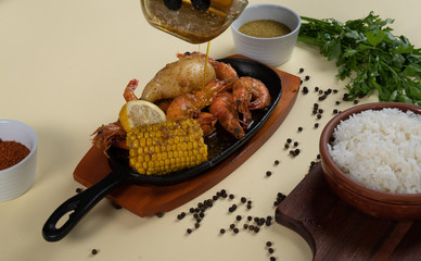 Tasty shrimp cooked on the American way