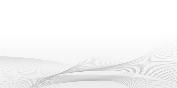  Abstract white technology background with curve wave lines 