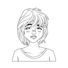 sick woman with symptoms of covid19