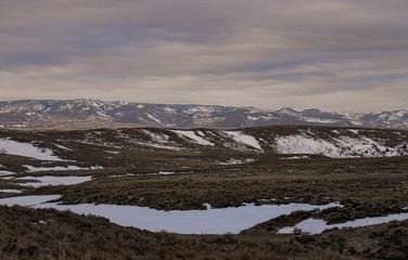 Fototapeta na wymiar view of mountains in winter