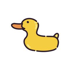 Isolated duck toy fill style icon set vector design