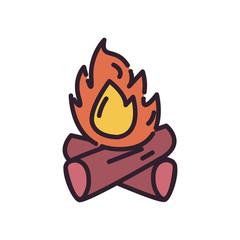 Isolated campfire fill style icon vector design