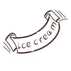 ribbon with text- ice cream.