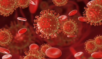 Coronavirus COVID-2019.The World dangerous flu and medical health risk concept. 3d rendering.