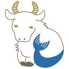 Naklejka premium 星座 キャラクター やぎ座 マーク シンプル おしゃれ