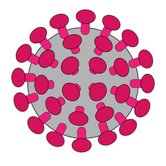 コロナウイルス　シンプル　イラスト