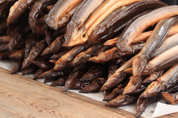 Fresh smoked eel