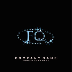 Initial Letter FQ Logo With circle Template Vector