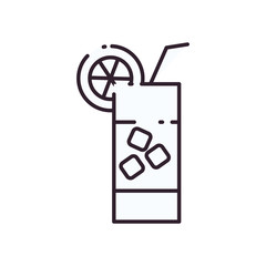 Isolated alcohol cocktail line style icon vector design