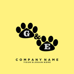 Initial Letter GE Logo With circle Template Vector