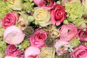 Pink wedding flowers
