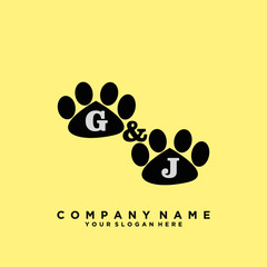 Initial Letter GJ Logo With circle Template Vector