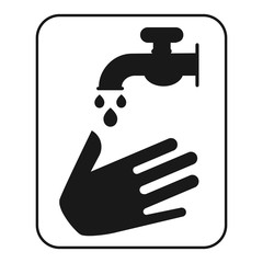Wash hands symbol. Washing hands flat icon for infographics websites and app. Vector illustration