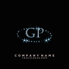 Fototapeta na wymiar Initial Letter GP Logo With circle Template Vector