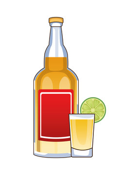recommend clip art: tequila bottle and cocktail cup mexican drink