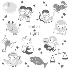 12星座 キャラクター おしゃれ シンプル 白黒 Wall Mural 有枝ダフニア