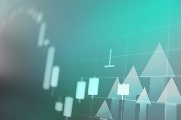 Abstract images, candlestick charts for stock markets or Forex with copy spaces for  present business and financial market economy information. abstract background for financial investment concepts.