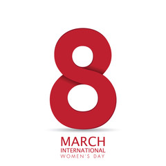 March 8. International Women's Day greeting card paper cut for your design. vector illustration