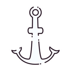 Isolated anchor line style icon vector design