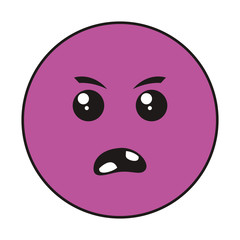 emoticon angry face isolated icon