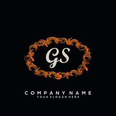 Initial Letter GS Logo With circle Template Vector